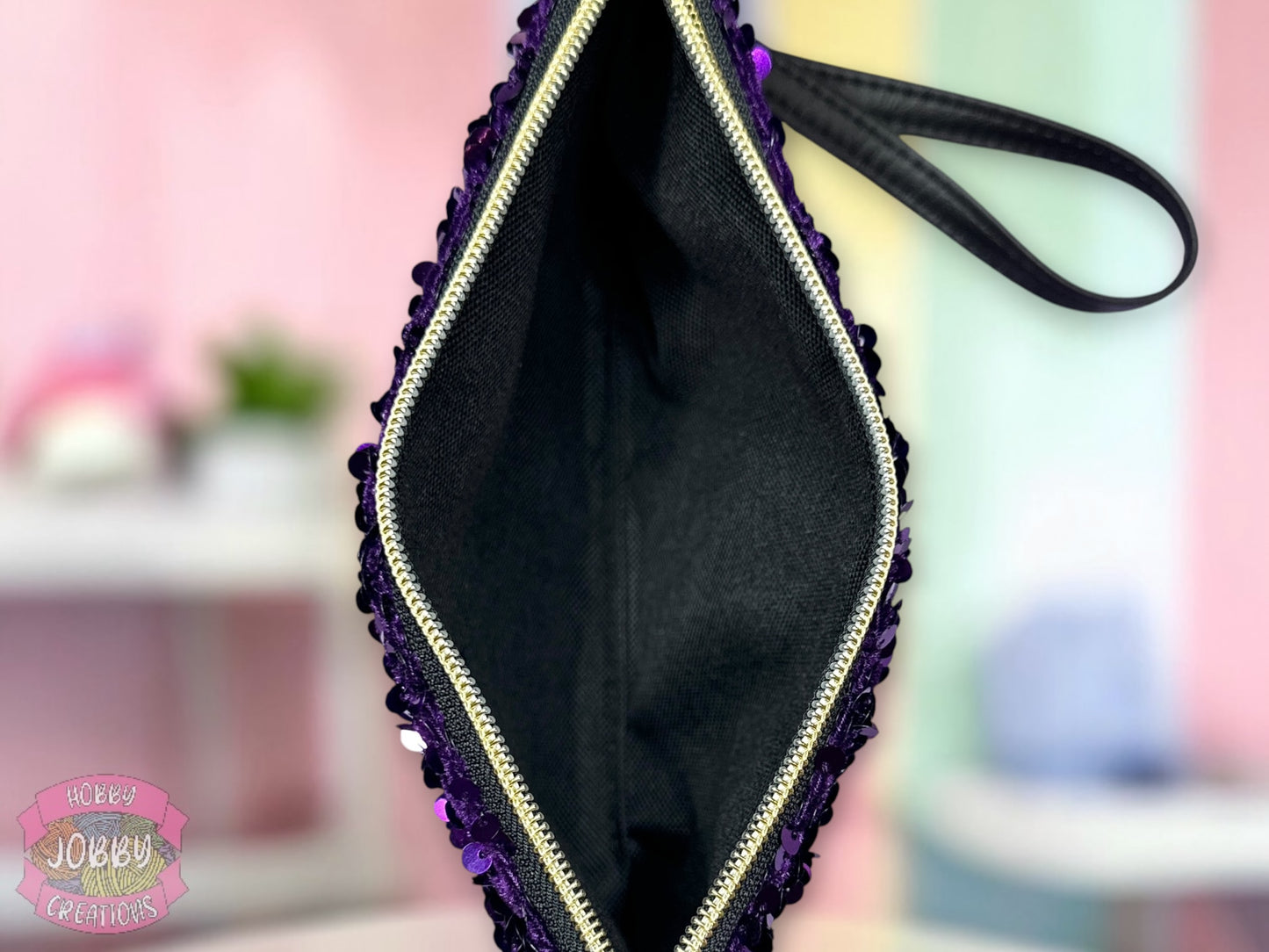 Wristlet Bag (Purple Sequin)