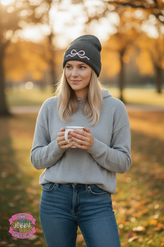 3D Puff Bow Beanie