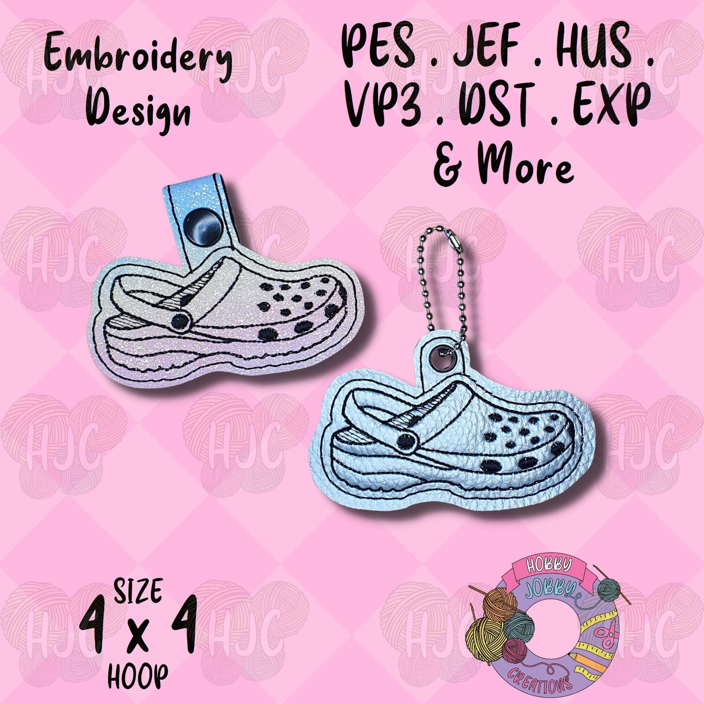 Comfy Slides Snap Tab / Eyelet Digital Embroidery Design