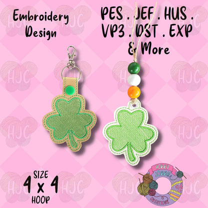 Clover Snap Tab / Eyelet Digital Embroidery Design