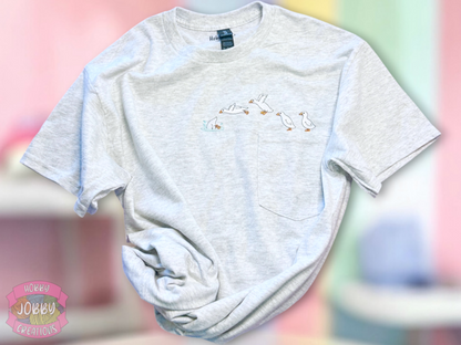 Goose Dive Embroidered Pocket T-Shirt
