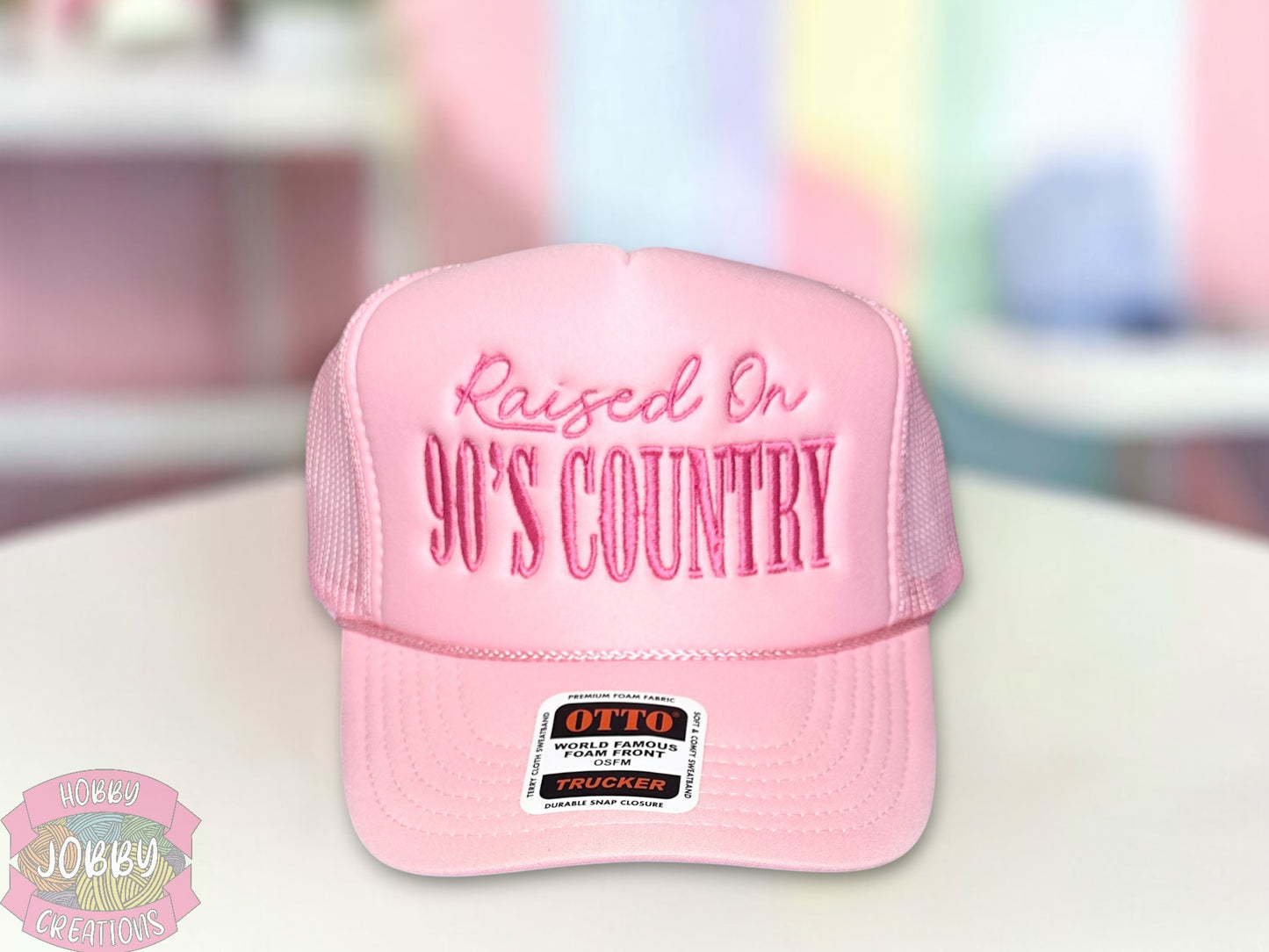 Raised on 90's Country Embroidered Hat (Foam Trucker)