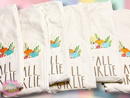 Fall Girlie Embroidered Pocket T-Shirt