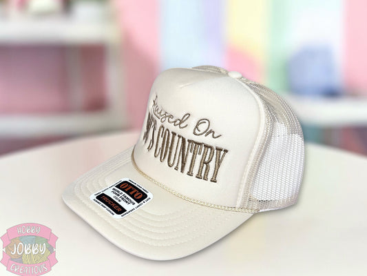 Raised on 90's Country Embroidered Hat (Foam Trucker)