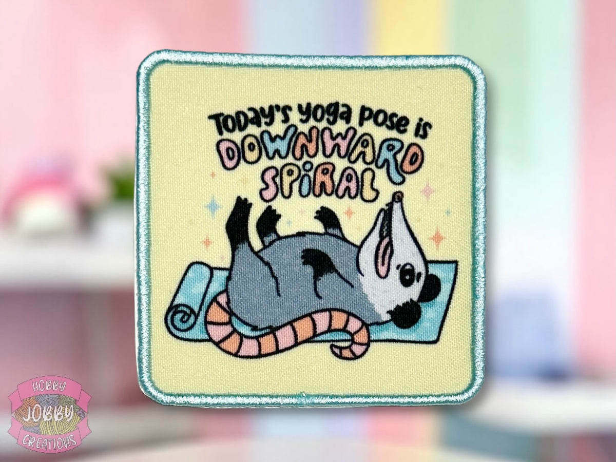 Downward Spiral Opossum Graphic Patch