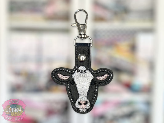 Cow Embroidered Keychain