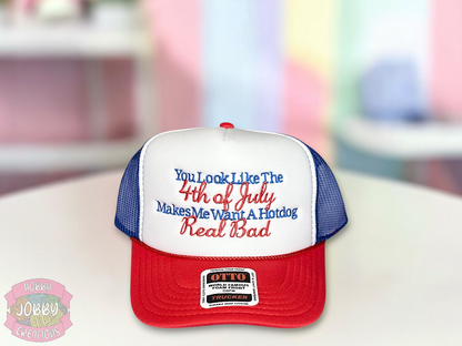 Makes Me Want A Hotdog Embroidered Foam Trucker Hat