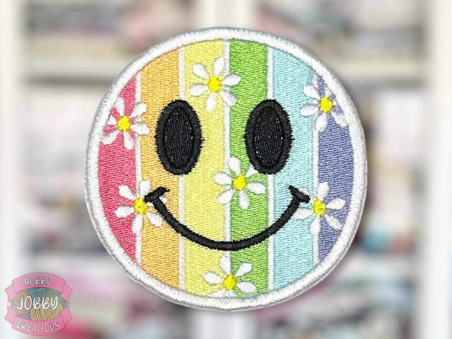 Daisy Face Embroidered Iron-On Patch