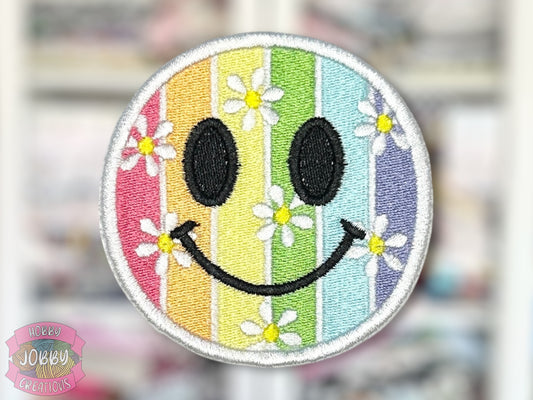 Daisy Face Embroidered Iron-On Patch