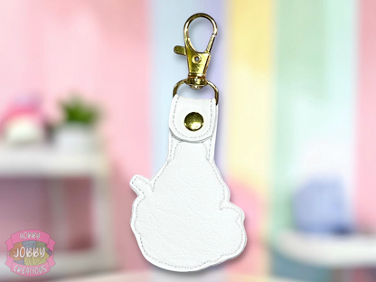 Fall Ghostie Embroidered Keychain