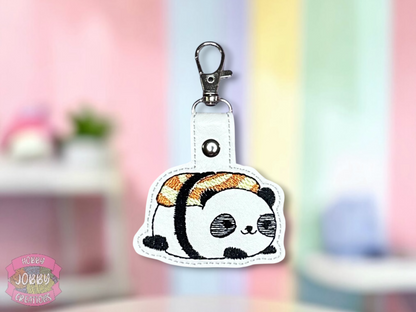 Sushi Panda Embroidered Keychain