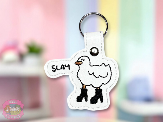 Slay Goose Embroidered Keychain