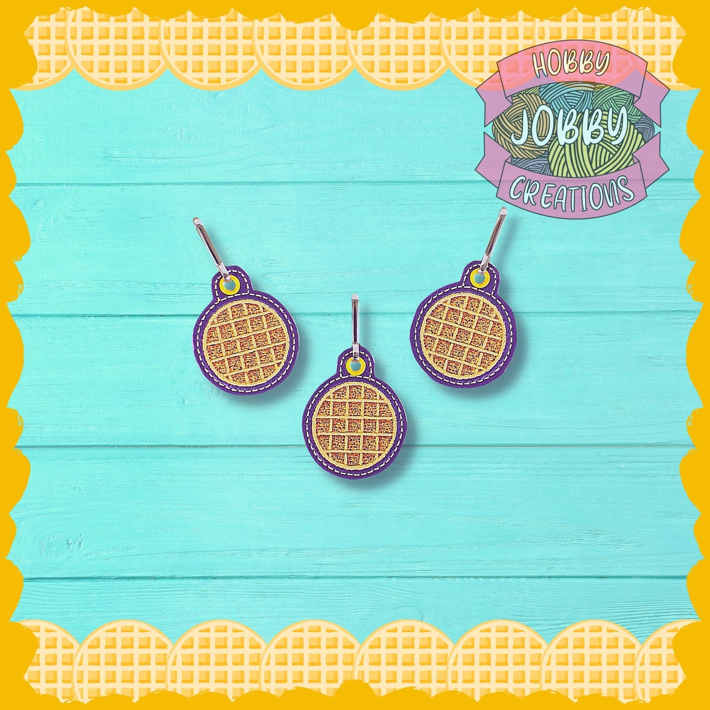 Waffle Zipper Pull Digital Embroidery Design