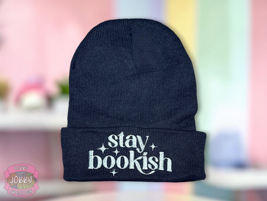 Stay Bookish Embroidered Beanie