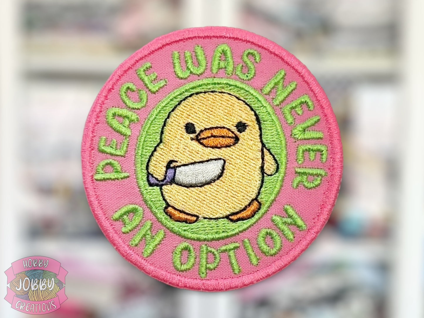 Peace Never An Option Embroidered Iron-On Patch