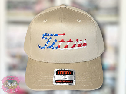 Custom Patriotic Titties Embroidered Hat