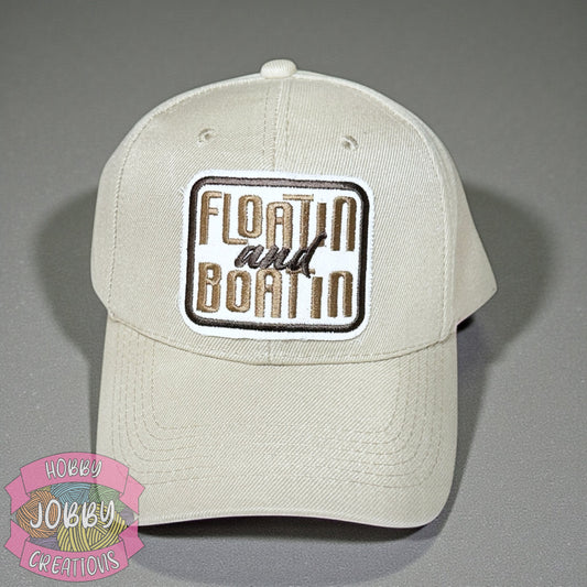 Floatin and Boatin Patch Cap (Tan w/ Brown)