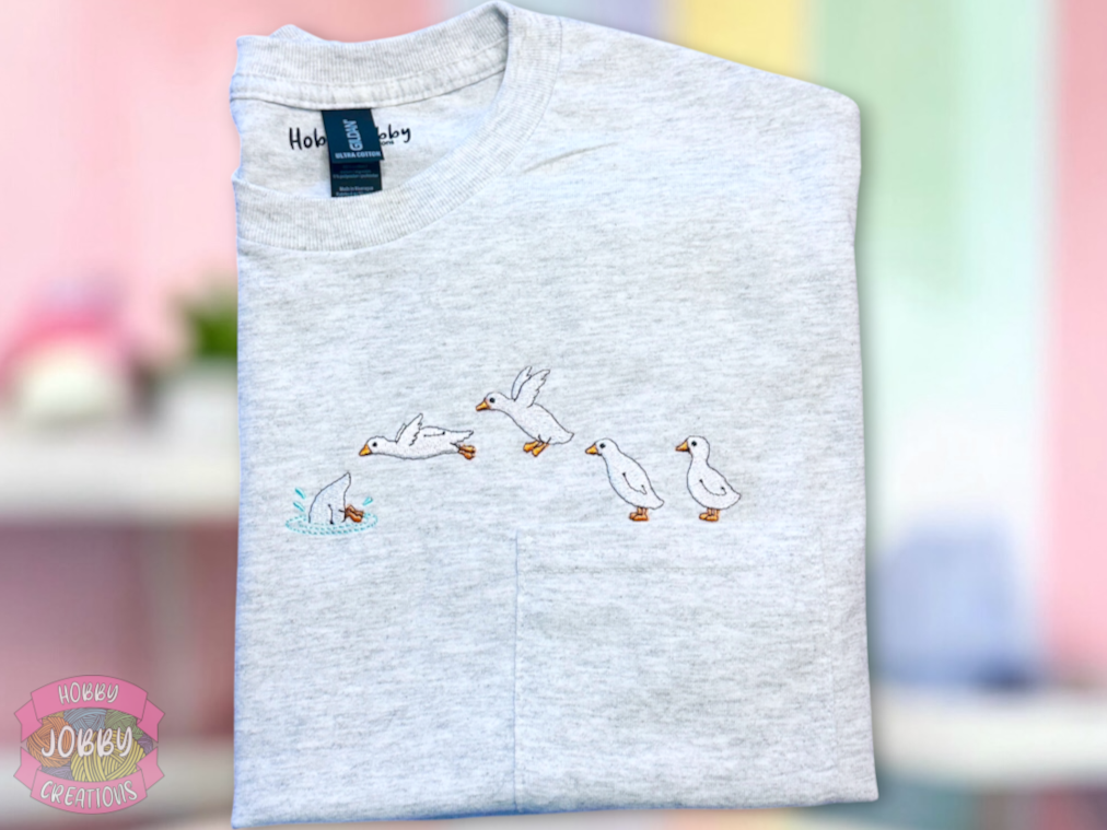 Goose Dive Embroidered Pocket T-Shirt
