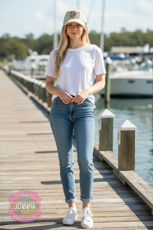 Floatin and Boatin Patch Cap (Tan w/ Brown)