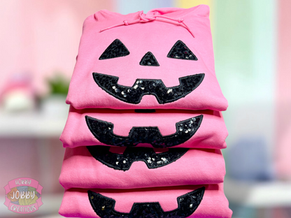 Sequin Jack O Lantern Embroidered Hoodie