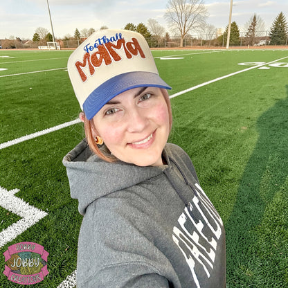 Football Mama Applique Embroidered Hat