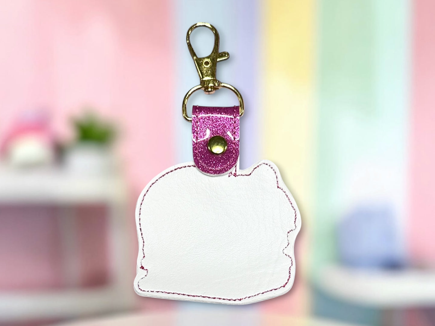 Bookish Cat Embroidered Keychain