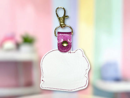Bookish Cat Embroidered Keychain