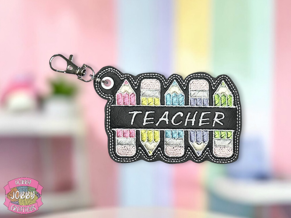 Teacher Embroidered Bag Tag