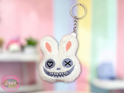 Creepy Bunny Plush Keychain