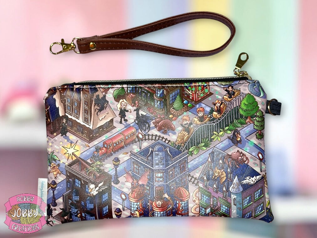 Wristlet Bag (Magic School Map)