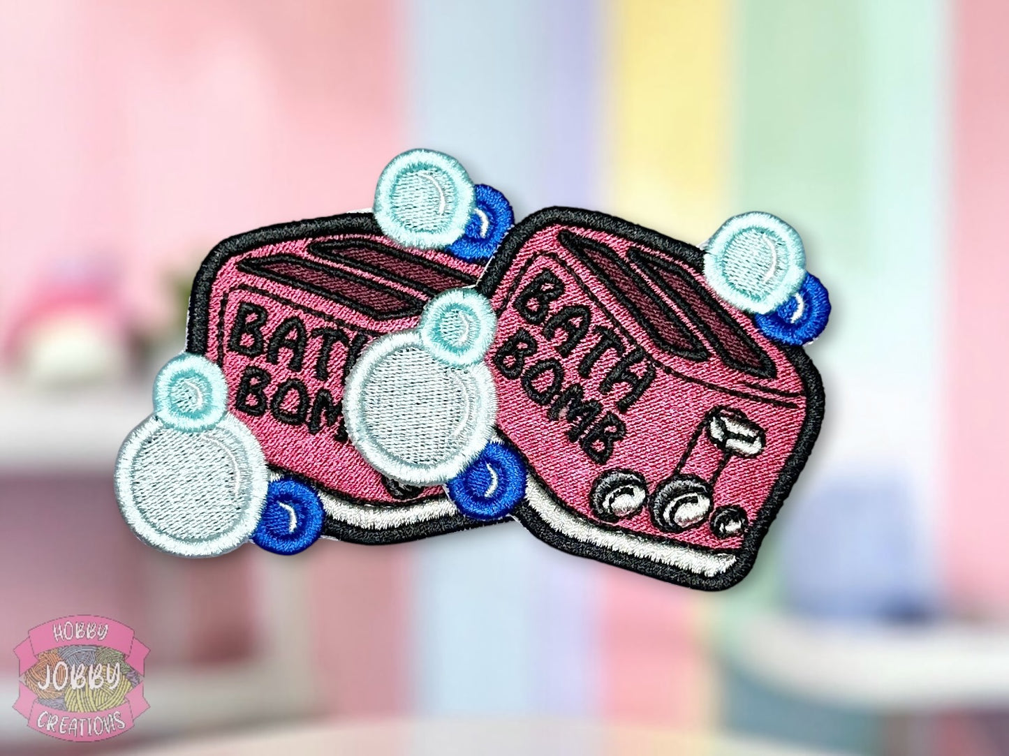 Bath Bomb Embroidered Iron-On Patch