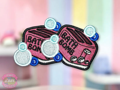 Bath Bomb Embroidered Iron-On Patch