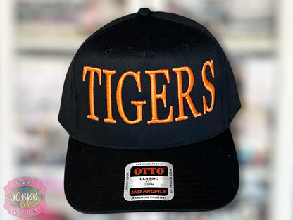Custom TIGERS 3D Puff Embroidered Hat