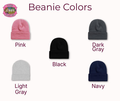 Heart Gnomes Embroidered Beanie