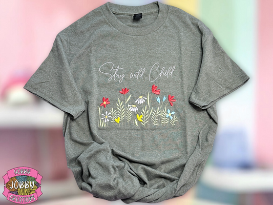 Stay Wild Child Embroidered T-Shirt