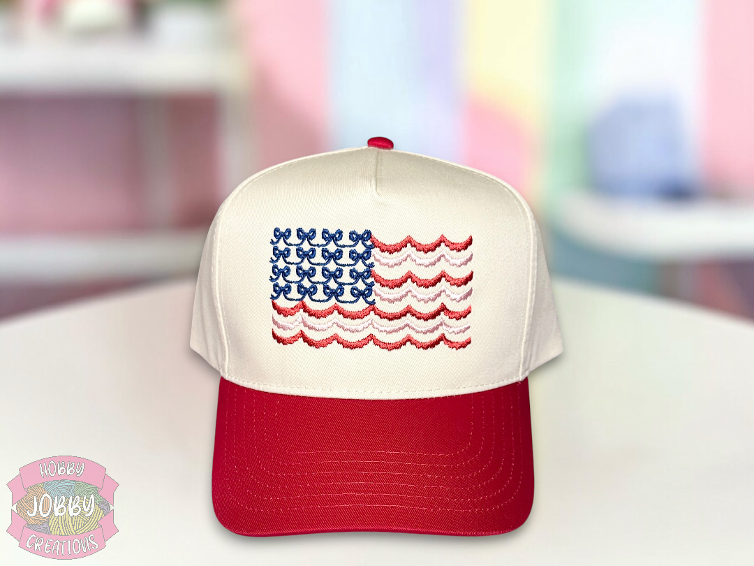 Custom Bow Flag Embroidered Hat