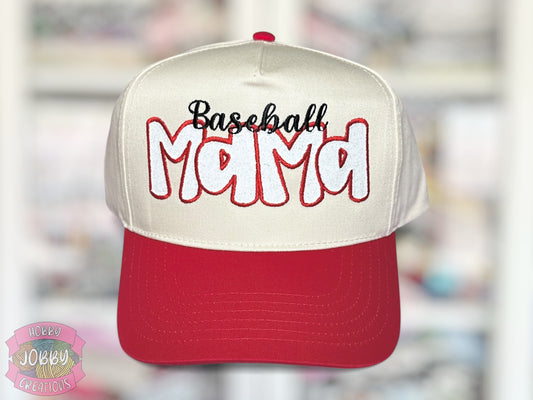 Baseball Mama Applique Embroidered Hat