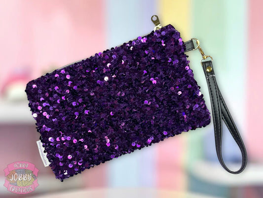 Wristlet Bag (Purple Sequin)