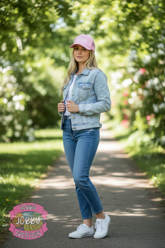 amen. Hat (Pink w/ White)