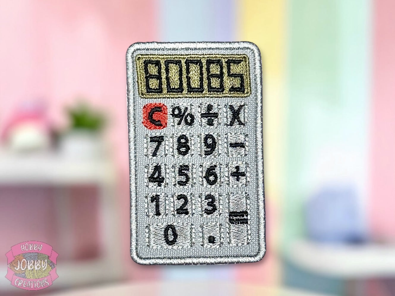 Calculator Joke Embroidered Iron-On Patch