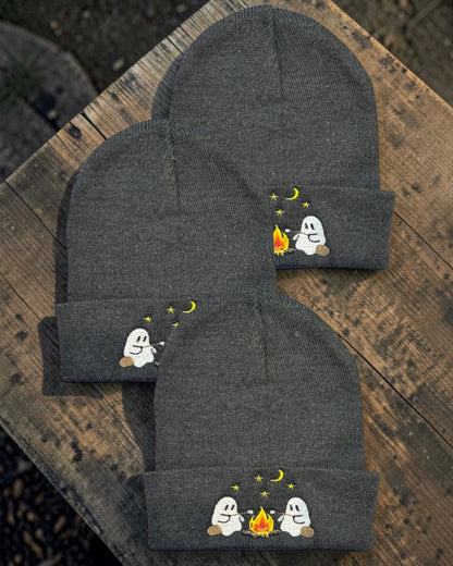 Campfire Ghosties Embroidered Beanie