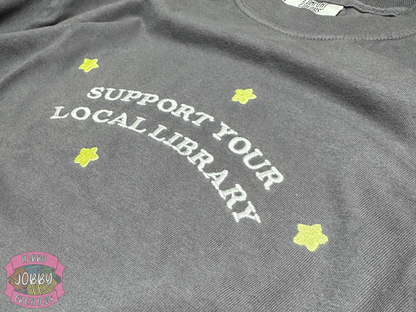 Support Libraries Embroidered T-Shirt