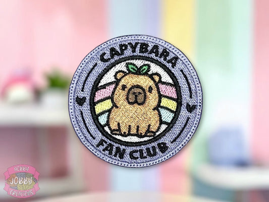Capybara Fan Club Embroidered Iron-On Patch
