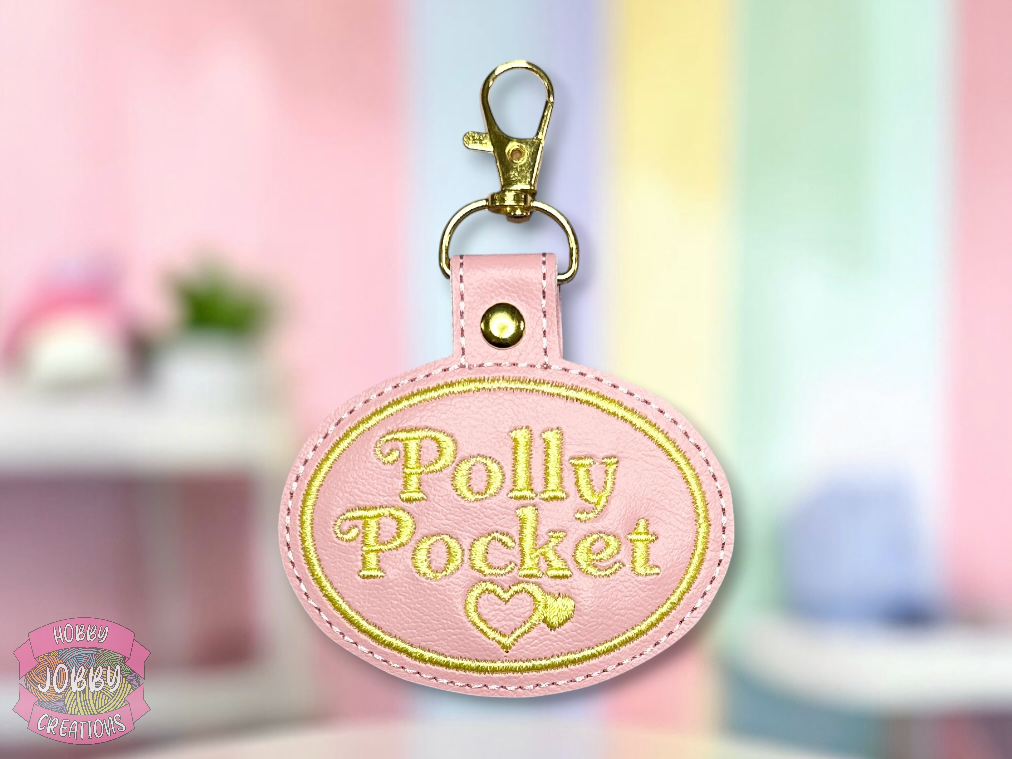 Pocket Girl Embroidered Keychain