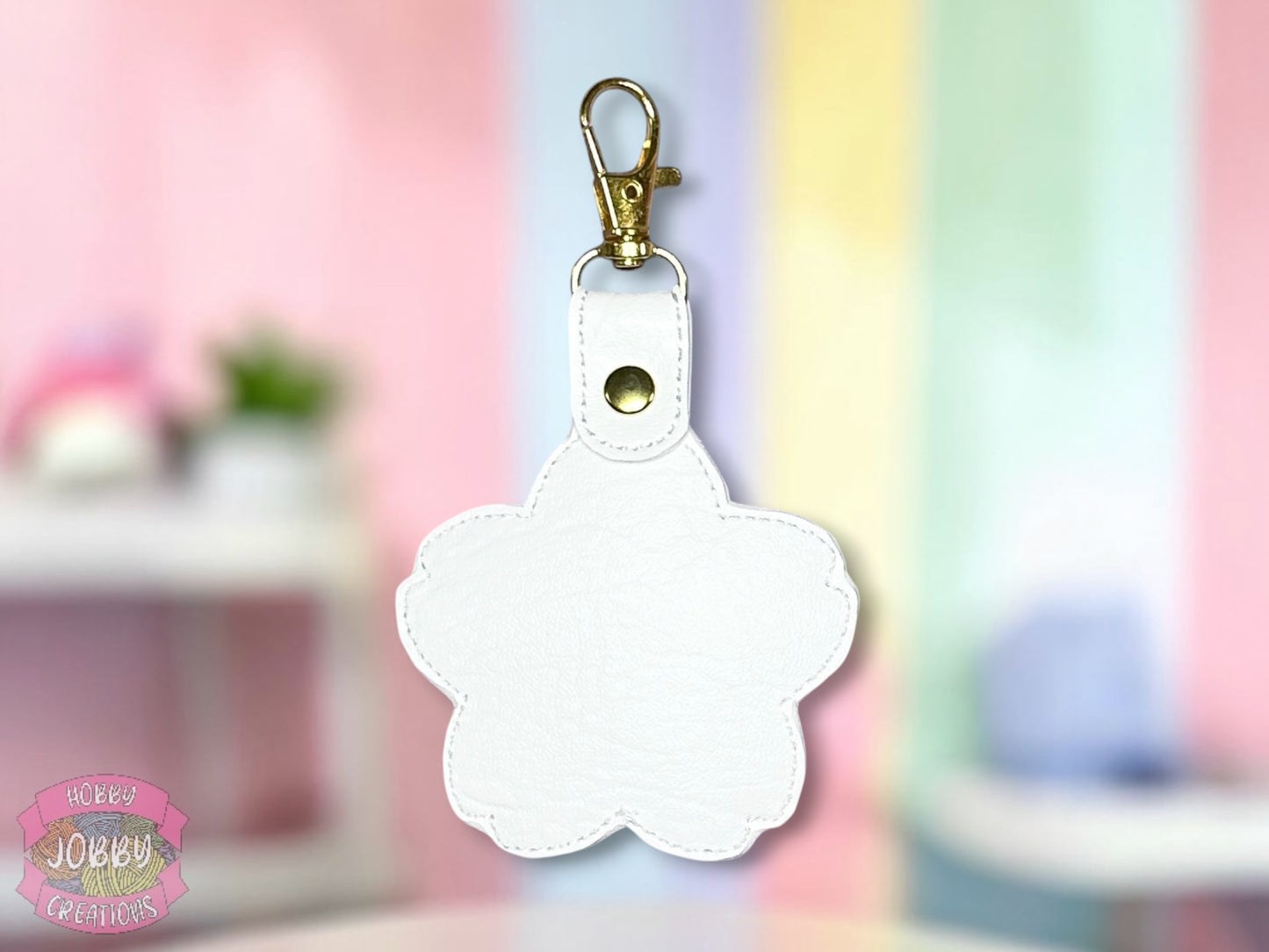 Sakura Flower Embroidered Keychain
