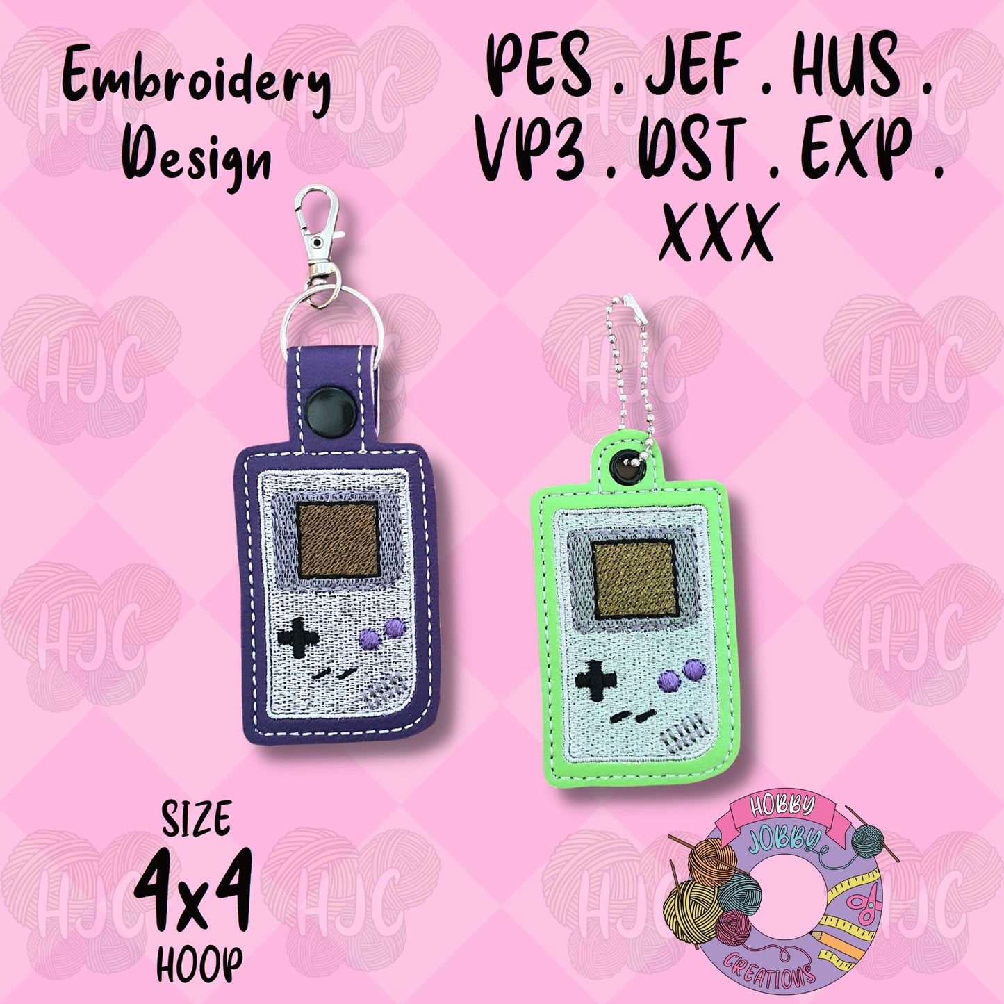 Game Kid Snap Tab / Eyelet Digital Embroidery Design