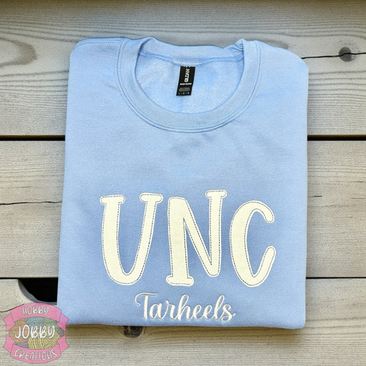 UNC Glitter Appliqué School Spirit Sweatshirt