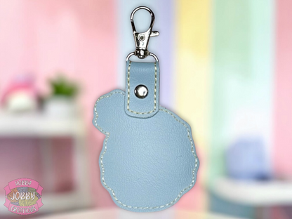 Bee on Hive Embroidered Keychain