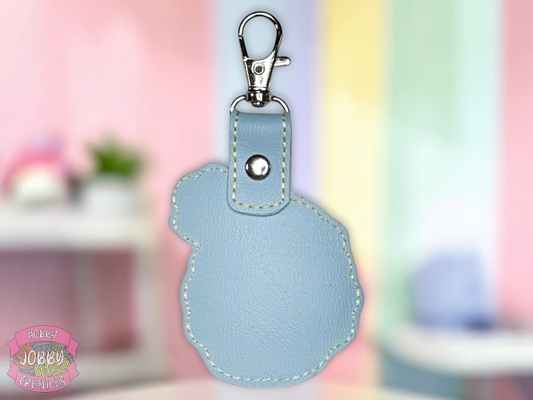 Bee on Hive Embroidered Keychain