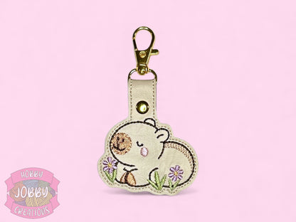 Capybara Embroidered Keychain